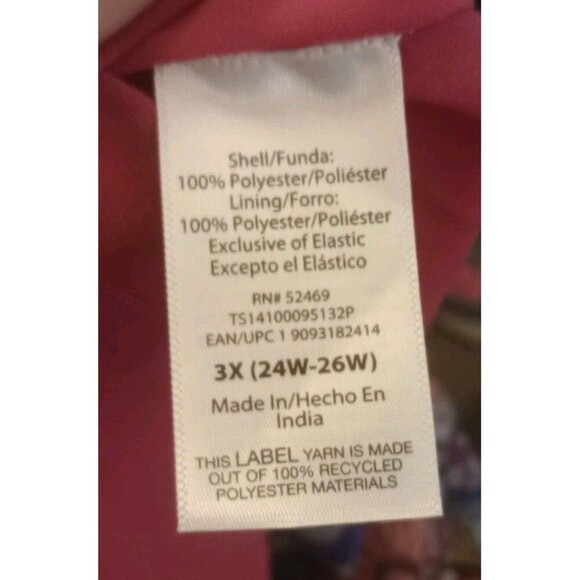 Terra & Sky Blouse Smocked Chiffon Top Floral Spring Keyhole Back Size 3X - Picture 5 of 5